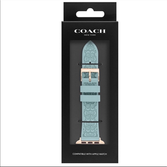 🦄RARE Rose Gold Hardware/ COACH Signature C Rubber Apple Watch® Band ~38\40mm - Picture 9 of 13